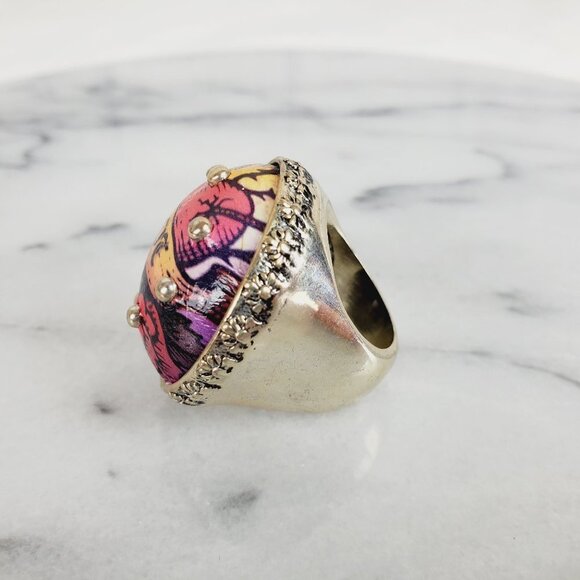 LOVE Tattoo Print Round Chunky Thick Ring‎ - Picture 5 of 7